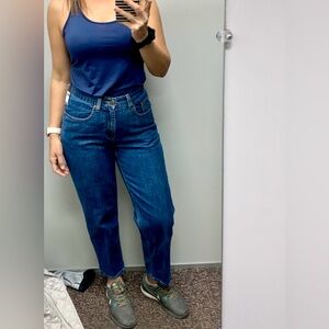 L.L. Bean Women's Blue Ankle Mom Jeans